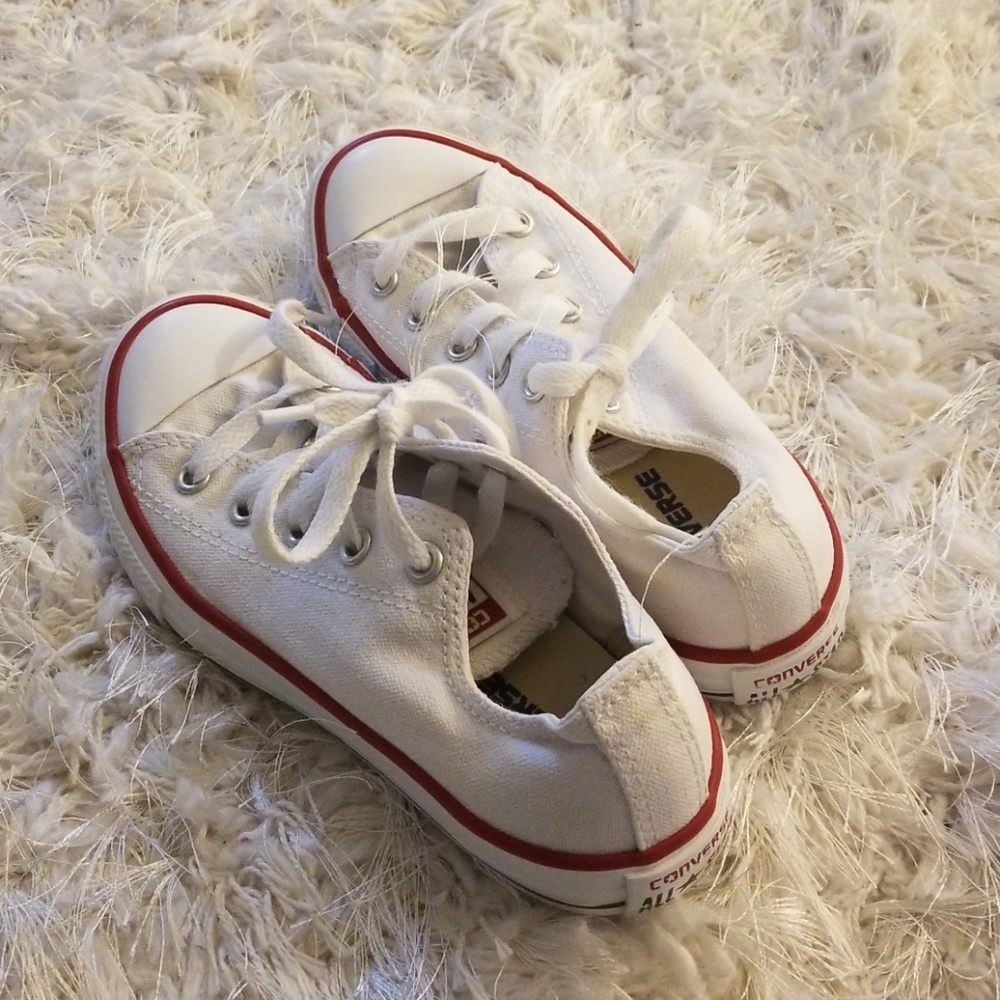 Girls white Chuck Taylor's